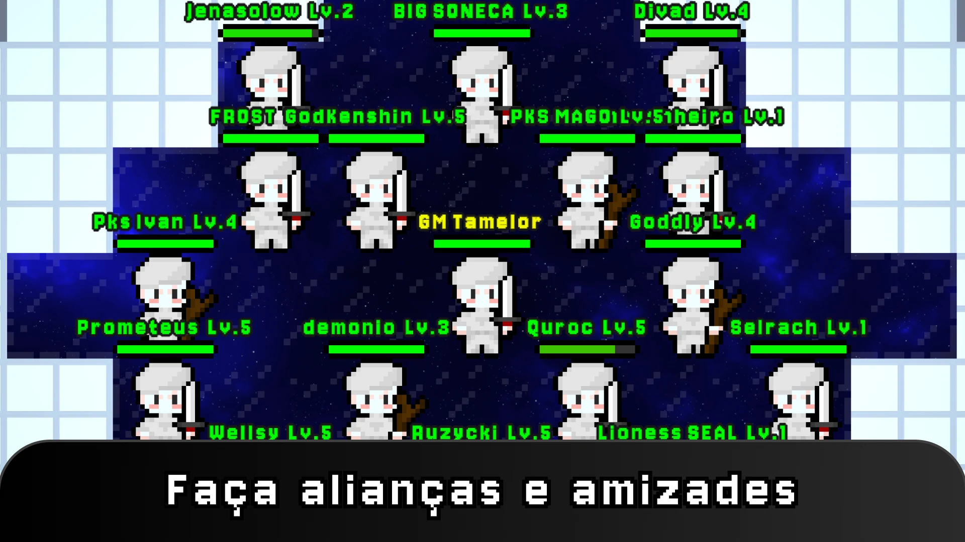 Vários jogadores reunidos em Nydur Online